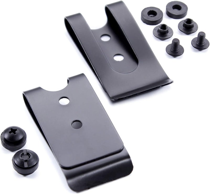 Holstex HolsterSmith Universal Metal Belt Clip - fits up to 2.0 inch Belts - Nickel & Black Finish – with Mounting Hardware - Image 3